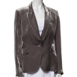 Lagence Elegant Gray Velvet Women's Blazer